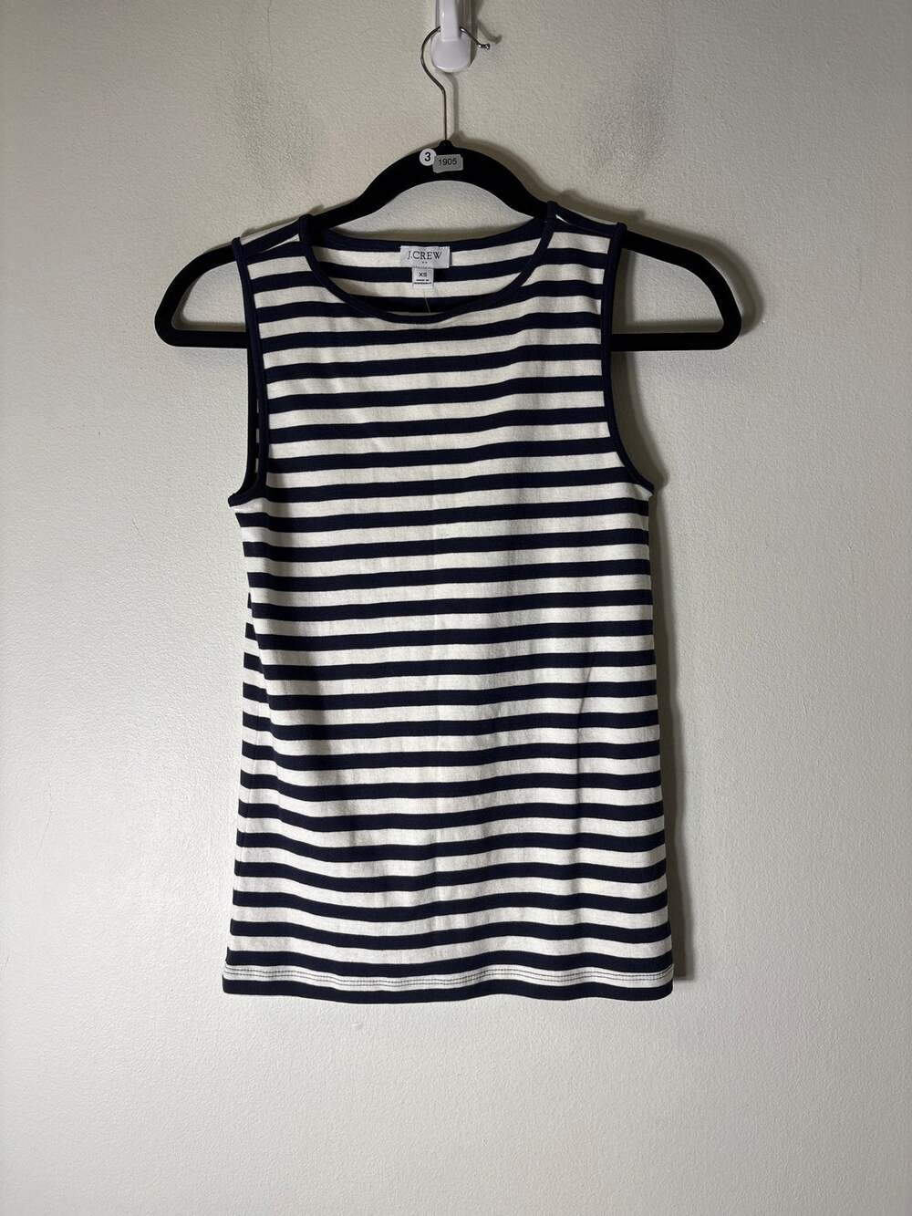 NWT J.Crew Navy and Stripe Tank Sz XS